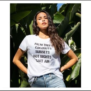 SUBURBAN RIOT White T-Shirt Palm Trees Coconuts